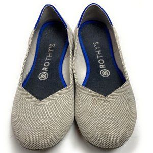 Rothys Flat Comfort Round Toe Ballet Shoes Womens US Gray Slip On Size 7.5